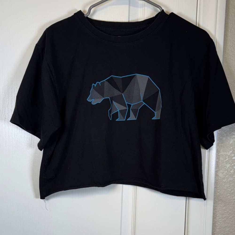 Tesla "CyberBear" Geometric Cropped Top Shirt Size Med NWOT #5008